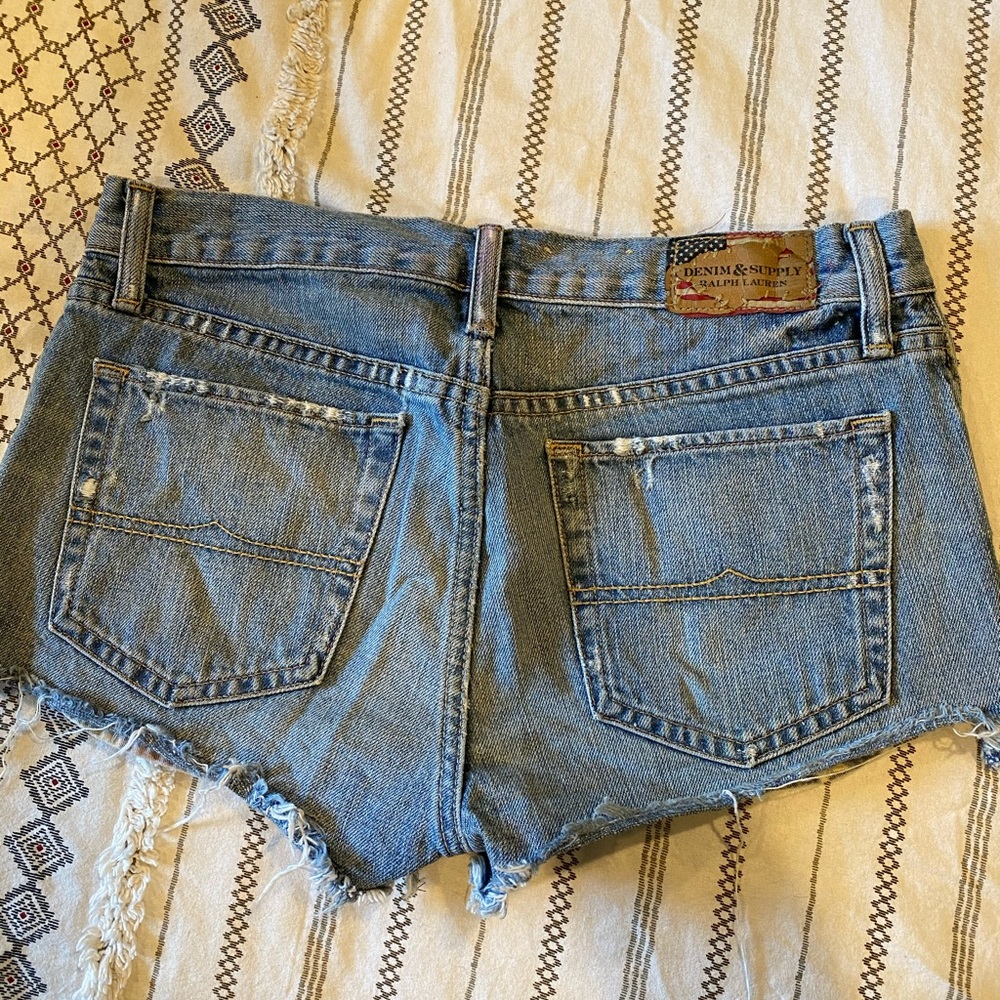 Lucky Brand Cutoff Jean Shorts w/USA Flag Pockets